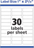 1X2.6 WHITE LASER LABELS