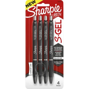 PEN, S-GEL, 0.38MM, 4CT, BLACK