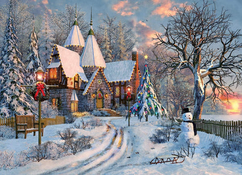 EUROGRAPHICS CHRISTMAS COTTAGE 1000 PIECE JIGSAW PUZZLE - DAVISON. DOMINIC
