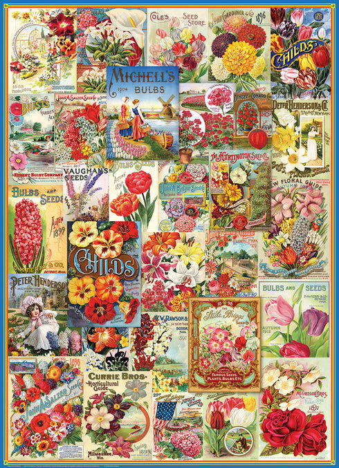 EUROGRAPHICS FLOWERS SEED CATALOGUE 1000 PIECE PUZZLE