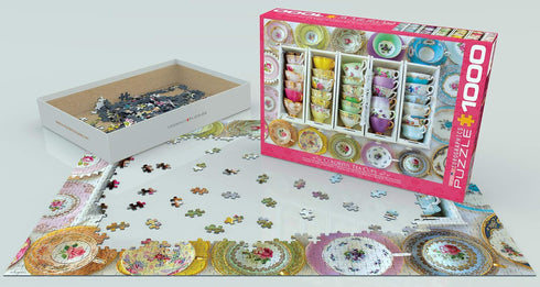 COLORFUL TEA CUPS 1000 PIECE JIGSAW PUZZLE - EUROGRAPHICS