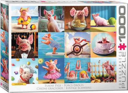 EUROGRAPHICS FUNNY PIGS 1000 PIECE PUZZLE