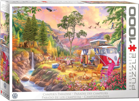 EUROGRAPHICS CAMPER'S PARADISE 1000 PIECE JIGSAW PUZZLE - BIGELOW ILLUSTRATIONS