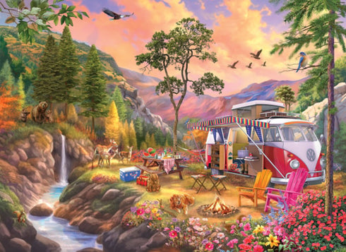 EUROGRAPHICS CAMPER'S PARADISE 1000 PIECE JIGSAW PUZZLE - BIGELOW ILLUSTRATIONS