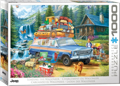 LOADING THE JEEP WAGONEER 1000 PIECE JIGSAW PUZZLE - BIGELOW ILLUSTRATIONS