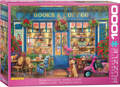 EUROGRAPHICS BOOKS & COFFEE 1000 PIECE JIGSAW PUZZLE - ARTBEAT STUDIO