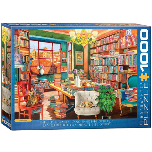 EUROGRAPHICS THE OLD LIBRARY 1000 PIECE JIGSAW PUZZLE - BORELLI. GUIDO