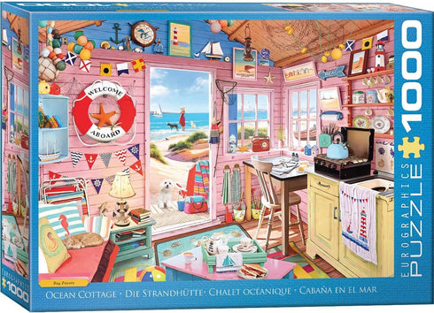 EUROGRAPHICS OCEAN COTTAGE 1000 PIECE JIGSAW PUZZLE - POWERS. RAY