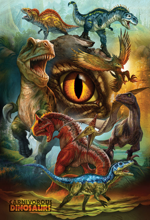 EUROGRAPHICS CARIVOROUS DINOSAURS 100 PIECE PUZZLE