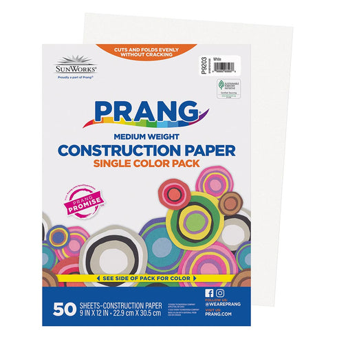 PRANG® CONSTRUCTION PAPER WHITE 9X12