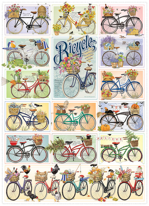BICYCLES 1000 PIECE PUZZLE - LAKE-THOMPSON. MARY