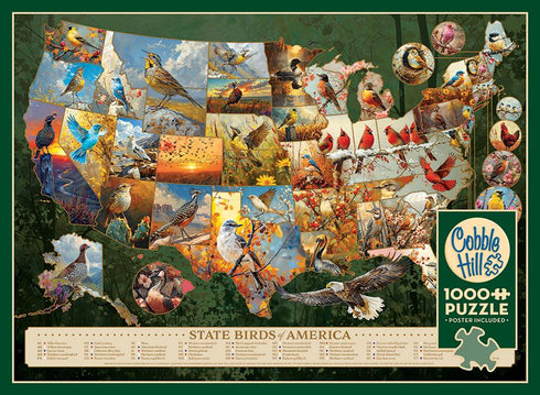 STATE BIRDS OF AMERICA 1000 PIECE JIGSAW PUZZLE - COBBLE HILL LTD.