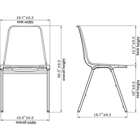 BLACK STACKING CHAIRS 4/CTN