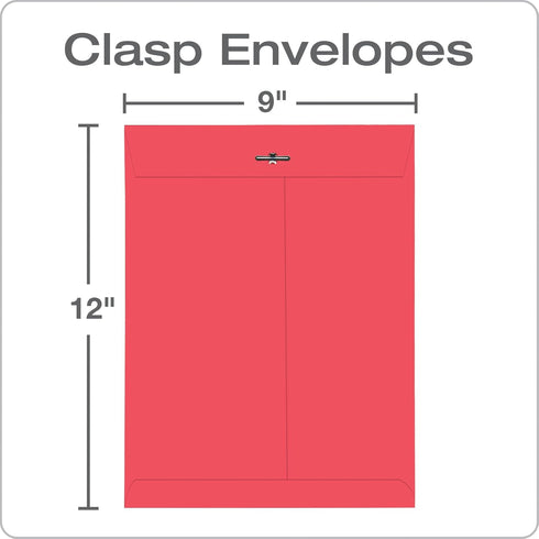 9X12 Clasp Envelopes Red