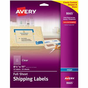 8.5X11 CLEAR INKJET LABELS