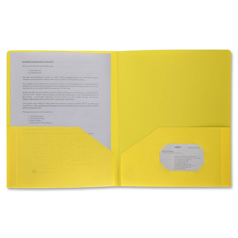 POLY 2 POCKET FOLDER YELLOW