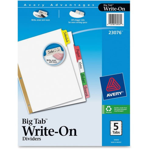 WRITE ON DIVIDERS