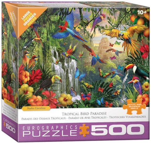 TROPICAL BIRD PARADISE 500 LARGE PIECE JIGSAW PUZZLE - CAROLINA. SASHA