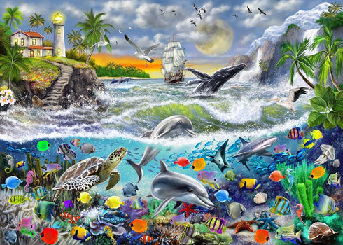 AQUATIC ISLAND 1000 PIECE PUZZLE - BRAIN TREE