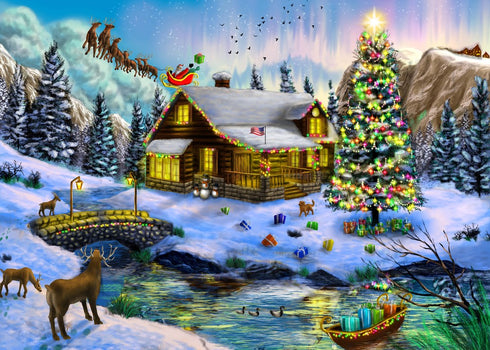 CHRISTMAS SCENERY 1000 PIECE PUZZLE - BRAIN TREE