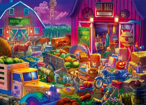 DUSKY BARN 1000 PIECE PUZZLE - BRAIN TREE