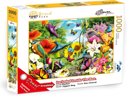 FLOWER GARDEN 1000 PIECE PUZZLE - BRAIN TREE