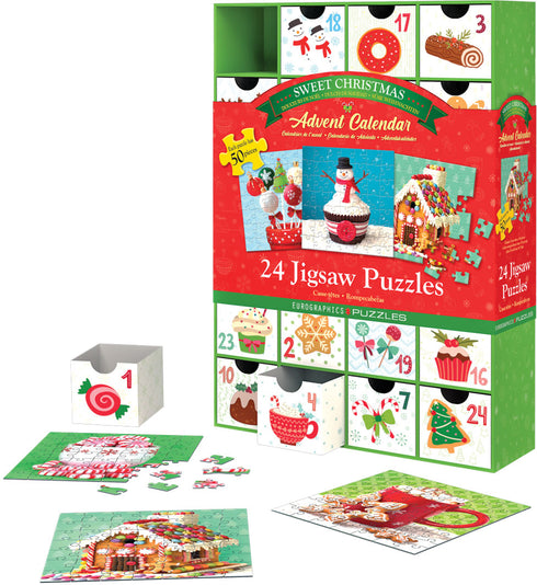 EUROGRAPHICS SWEET CHRISTMAS ADVENT CALENDAR 24 MINI PUZZLES