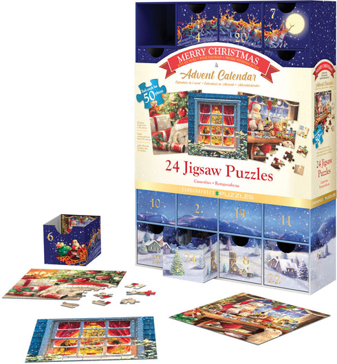 EUROGRAPHICS MERRY CHRISTMAS ADVENT CALENDAR 24 MINI PUZZLES