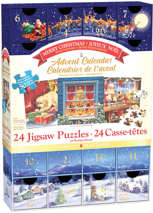 EUROGRAPHICS MERRY CHRISTMAS ADVENT CALENDAR 24 MINI PUZZLES