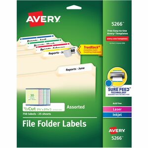1/3 ASSORT. FILE FOLDER LABELS