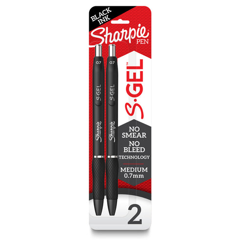 S-GEL 2 PACK BLACK .7MM
