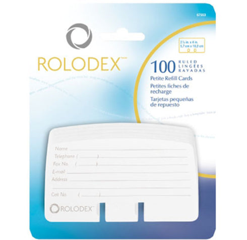 Rolodex Refill Cards**