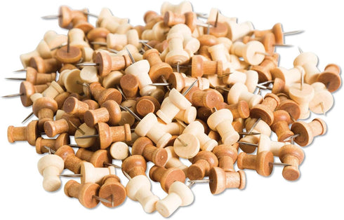 WOOD PUSH PINS ASST