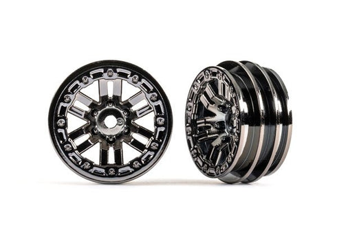 TRX-4M WHEELS, 1.0" (BLACK CHROME) (2)