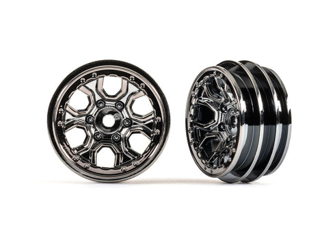 TRAXXAS 9770-BLKCR WHEELS, 1.0" (BLACK CHROME) (2) TRX4-M