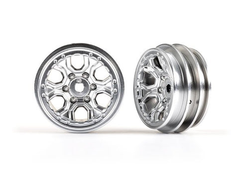 TRAXXAS 9770-SATIN WHEELS, 1.0" (SATIN CHROME) (2) TRX4-M
