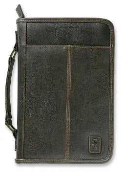 BROWN AVIATOR LARGE BIBLE COVER ZIPPERED W/ HANDLE