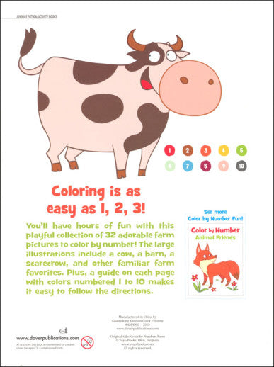 COLOR BY NUMBER FUN ON THE FARM - DOVER PUBLICATIONS
