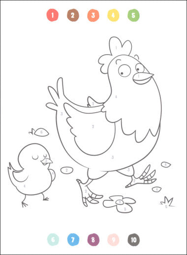 COLOR BY NUMBER FUN ON THE FARM - DOVER PUBLICATIONS
