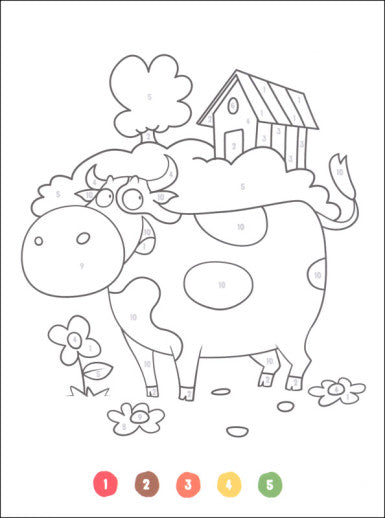 COLOR BY NUMBER FUN ON THE FARM - DOVER PUBLICATIONS
