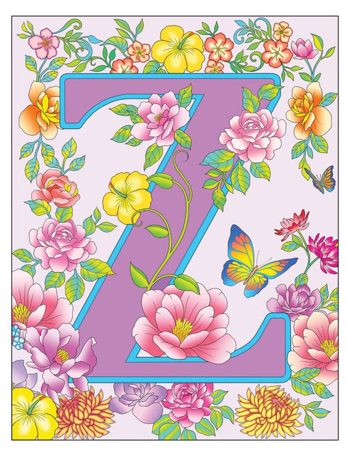CREATIVE HAVEN BEAUTIFUL FLORAL ALPHABET DESIGN COLORING BOOK - NOBLE. MARTY