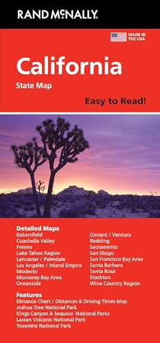 CALIFORNIA STATE MAP (EASY TO READ) - RAND MCNALLY