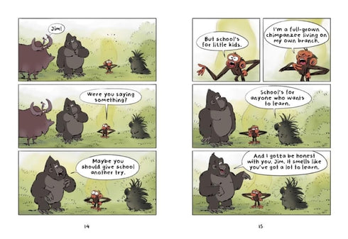 GRUMPY MONKEY SCHOOL STINKS!: A GRAPHIC NOVEL - LANG. SUZANNE & MAX