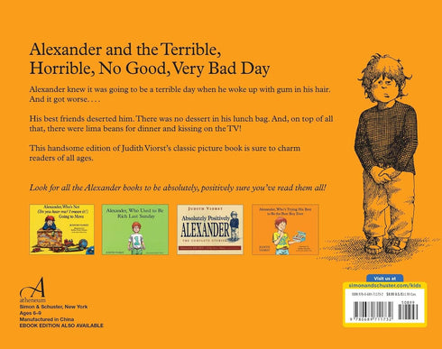 ALEXANDER AND THE TERRIBLE, HORRIBLE, NO GOOD, VERY BAD DAY - VIORST. JUDITH ; C
