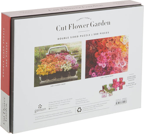 FLORET FARMS'S CUT FLOW GARDEN 2-SIDE 500 PIECE JIGSAW PUZZLE - MCMENEMY. SARAH