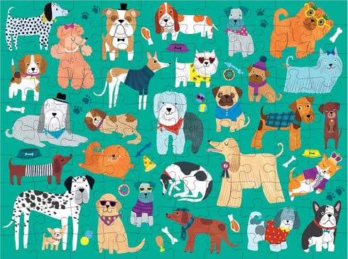 CATS & DOGS 100 PIECE DOUBLE-SIDED JIGSAW PUZZLE - JONES. REBECCA