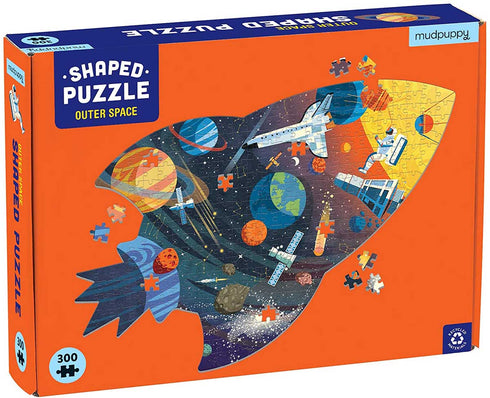OUTER SPACE 300 PC SHAPED SCENE JIGSAW PUZZLE - MUDPUPPY