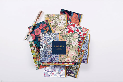 LIBERTY FLORAL GREETING ASSORTMENT NOTECARD SET - GALISON; LIBERTY LONDON