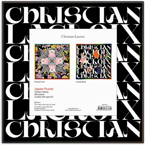 FLOWERS GALAXY DOUBLE SIDED 500 PIECE JIGSAW PUZZLE - LACROIX. CHRISTIAN