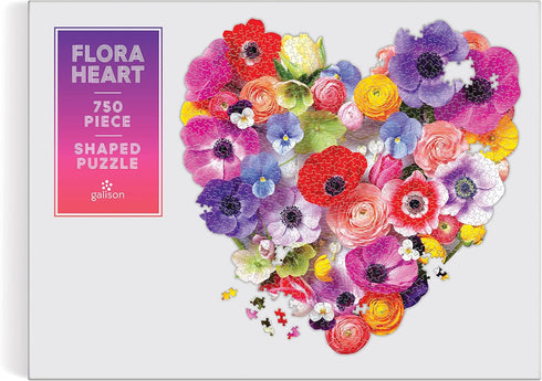 FLORA HEART 750 PIECE SHAPED JIGSAW PUZZLE - REAM. JULIE SEABROOK